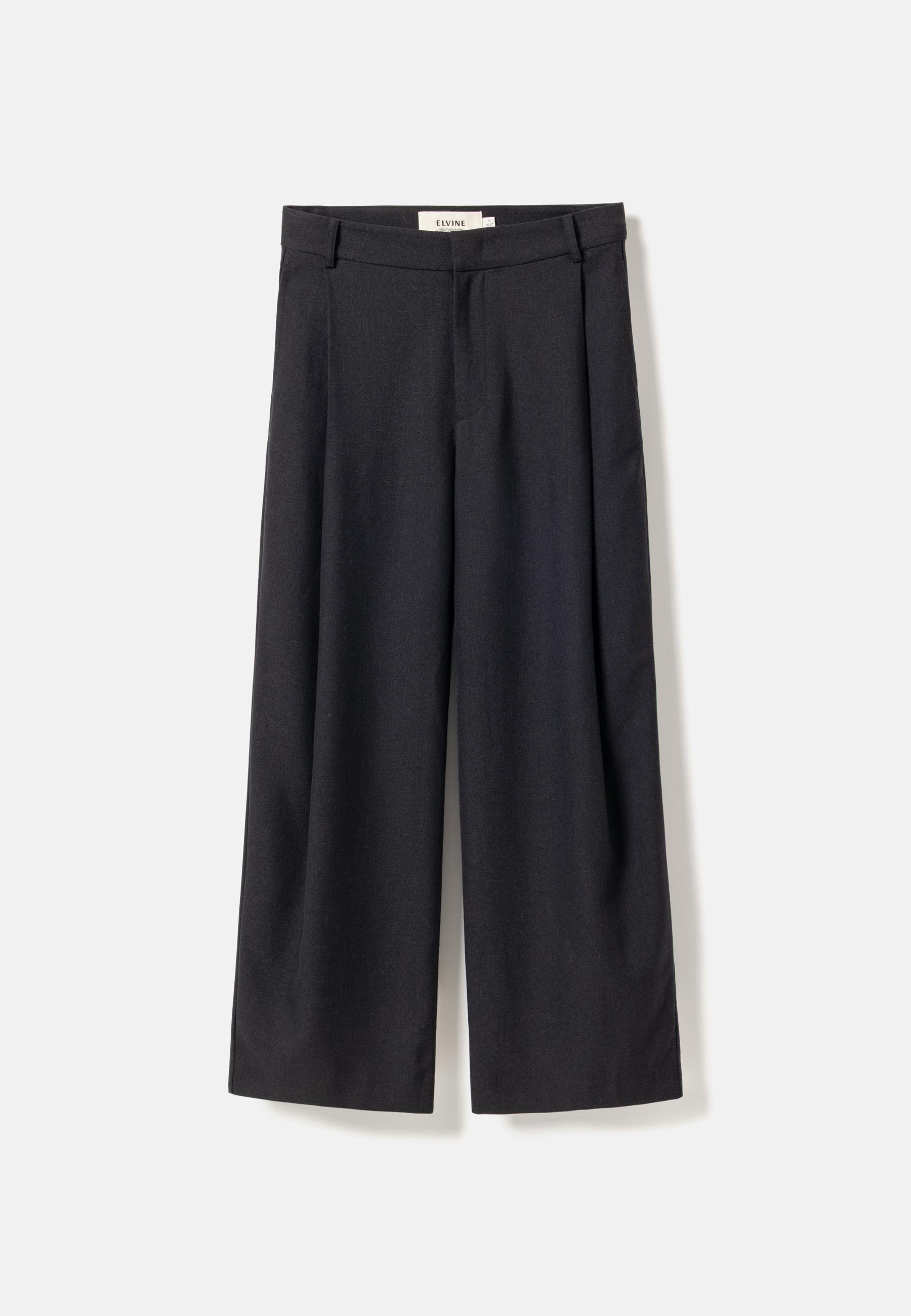 Elvine Admira Pants Black Melange Damen Bundfaltenhose schwarz